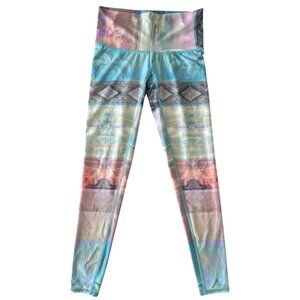Tekki Tarot Magic High-Waist Multicolored Geometric Print Leggings size s